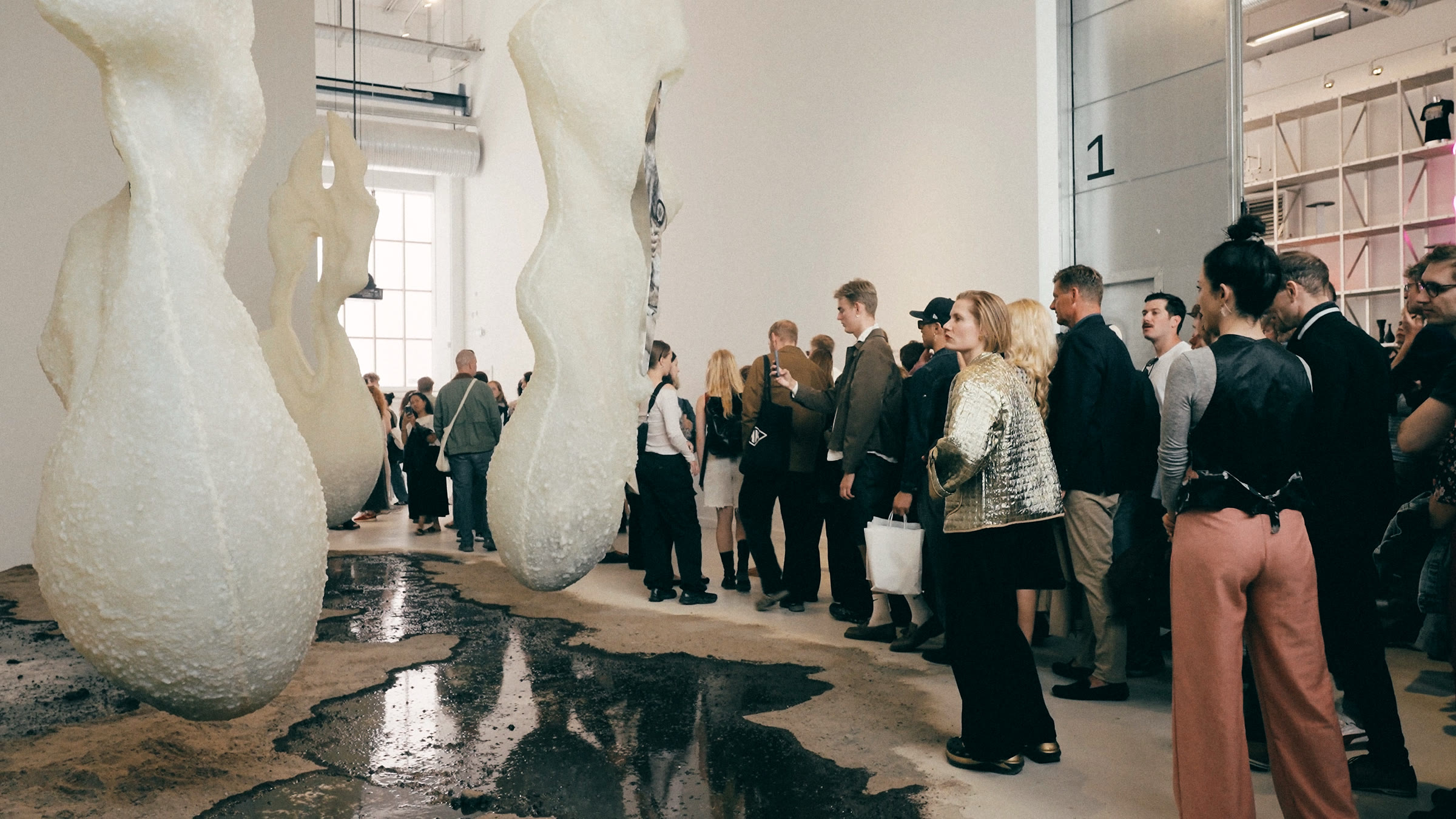 Guests at the opening of Soft Robots