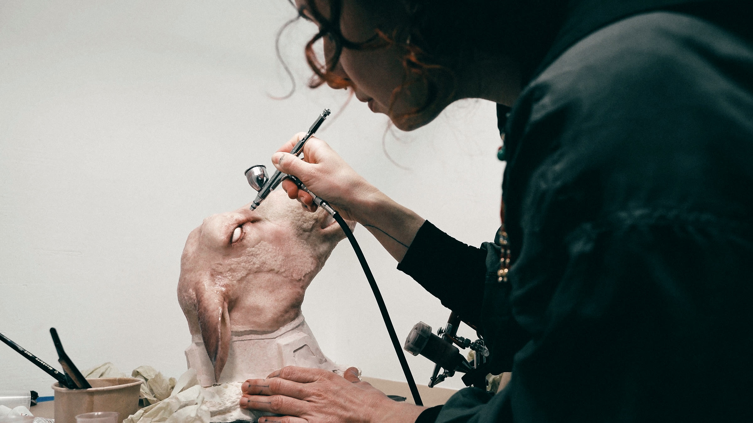 Painting details on the head