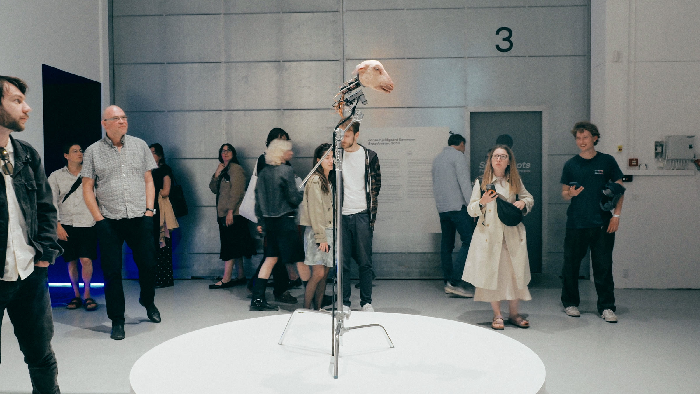 Visitors around Broadcaster in the exhibition