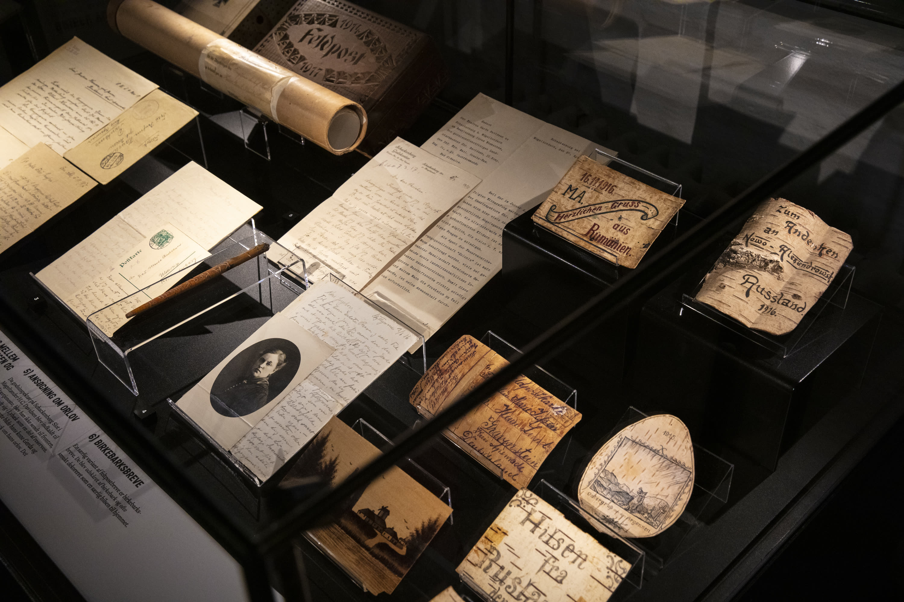 Letters and photographs on display