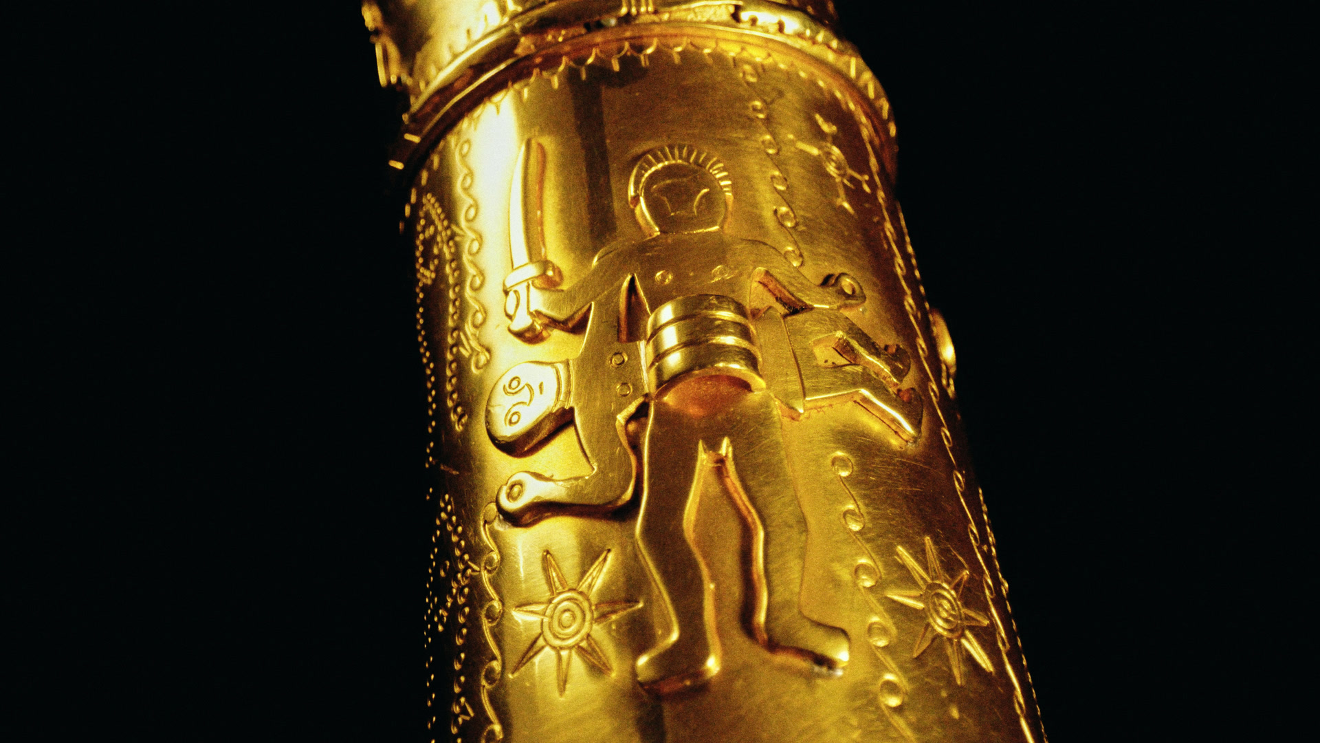 A figure with a sun halo on the horn