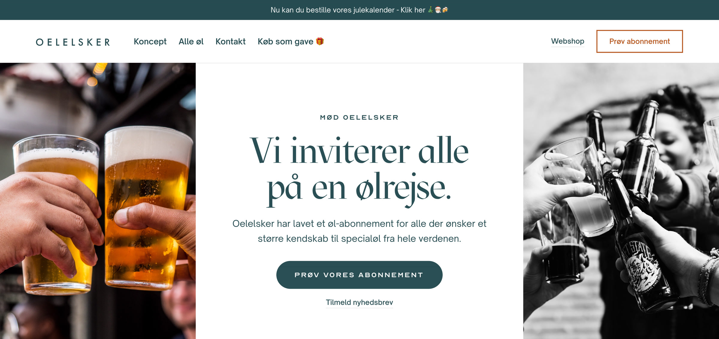 The front page of oelelsker.dk